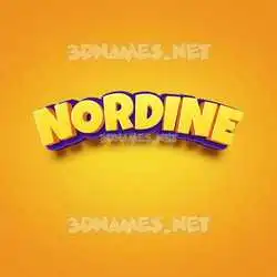 nordine in Orange Toon style - 3D name wallpaper