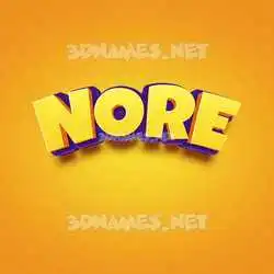 nore in Orange Toon style - 3D name wallpaper