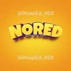 nored in Orange Toon style - 3D name wallpaper