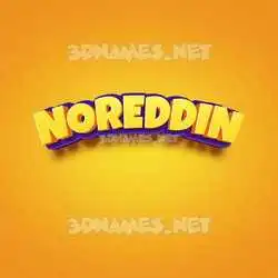 noreddin in Orange Toon style - 3D name wallpaper