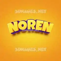 noren in Orange Toon style - 3D name wallpaper