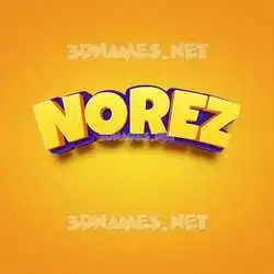 norez in Orange Toon style - 3D name wallpaper