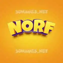 norf in Orange Toon style - 3D name wallpaper