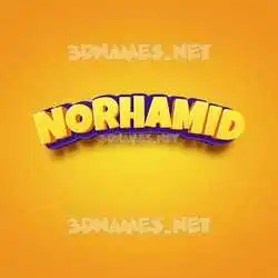 norhamid in Orange Toon style - 3D name wallpaper