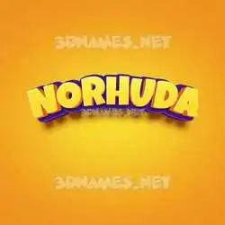 norhuda in Orange Toon style - 3D name wallpaper