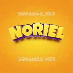 noriel in Orange Toon style - 3D name wallpaper