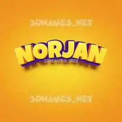 norjan in Orange Toon style - 3D name wallpaper