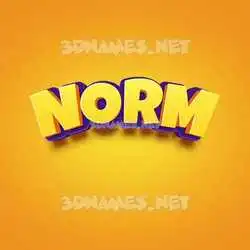 norm in Orange Toon style - 3D name wallpaper
