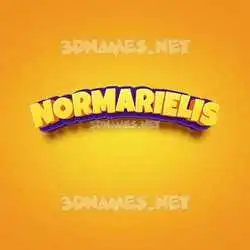 normarielis in Orange Toon style - 3D name wallpaper