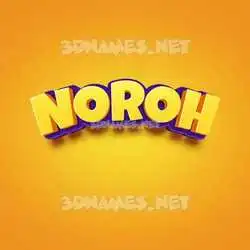 noroh in Orange Toon style - 3D name wallpaper