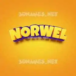 norwel in Orange Toon style - 3D name wallpaper