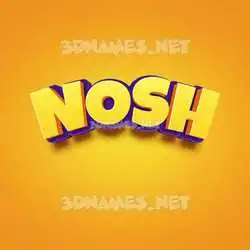 nosh in Orange Toon style - 3D name wallpaper