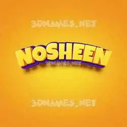 nosheen in Orange Toon style - 3D name wallpaper