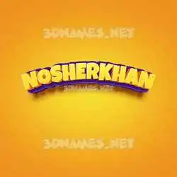 nosherkhan in Orange Toon style - 3D name wallpaper