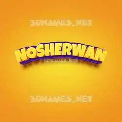 nosherwan in Orange Toon style - 3D name wallpaper
