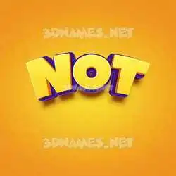 not in Orange Toon style - 3D name wallpaper