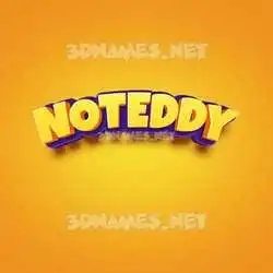 noteddy in Orange Toon style - 3D name wallpaper