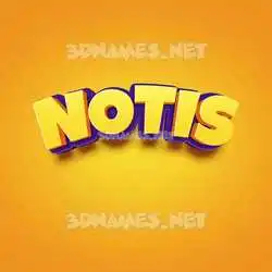notis in Orange Toon style - 3D name wallpaper