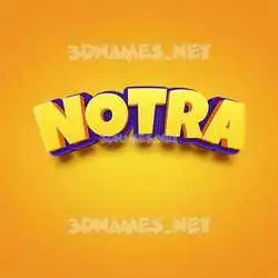 notra in Orange Toon style - 3D name wallpaper