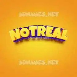 notreal in Orange Toon style - 3D name wallpaper