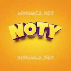 noty in Orange Toon style - 3D name wallpaper