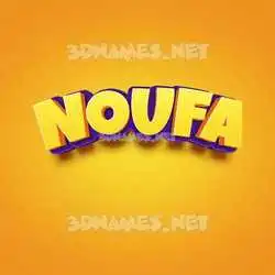 noufa in Orange Toon style - 3D name wallpaper