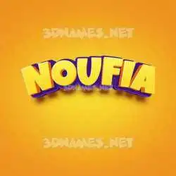 noufia in Orange Toon style - 3D name wallpaper