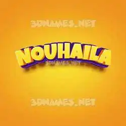 nouhaila in Orange Toon style - 3D name wallpaper