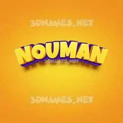 nouman in Orange Toon style - 3D name wallpaper