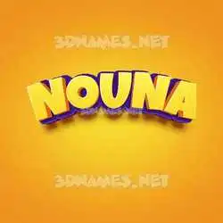 nouna in Orange Toon style - 3D name wallpaper