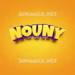 nouny in Orange Toon style - 3D name wallpaper