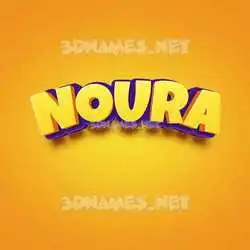 noura in Orange Toon style - 3D name wallpaper