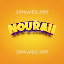 nourah in Orange Toon style - 3D name wallpaper