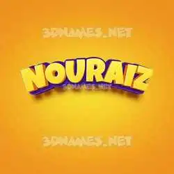 nouraiz in Orange Toon style - 3D name wallpaper