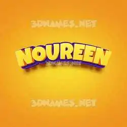 noureen in Orange Toon style - 3D name wallpaper
