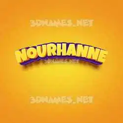 nourhanne in Orange Toon style - 3D name wallpaper