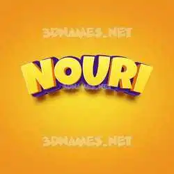 nouri in Orange Toon style - 3D name wallpaper