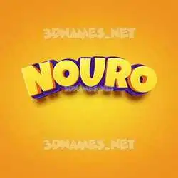 nouro in Orange Toon style - 3D name wallpaper