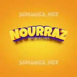 nourraz in Orange Toon style - 3D name wallpaper