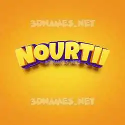 nourtii in Orange Toon style - 3D name wallpaper