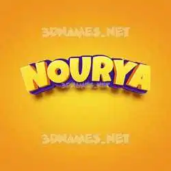 nourya in Orange Toon style - 3D name wallpaper