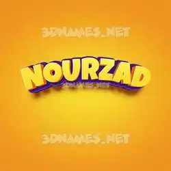 nourzad in Orange Toon style - 3D name wallpaper