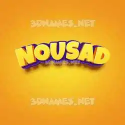 nousad in Orange Toon style - 3D name wallpaper