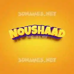 noushaad in Orange Toon style - 3D name wallpaper