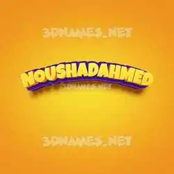 noushadahmed in Orange Toon style - 3D name wallpaper