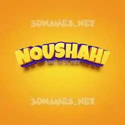 noushahi in Orange Toon style - 3D name wallpaper