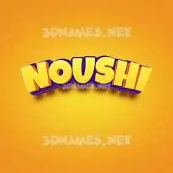 noushi in Orange Toon style - 3D name wallpaper