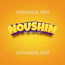 noushin in Orange Toon style - 3D name wallpaper