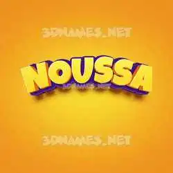 noussa in Orange Toon style - 3D name wallpaper