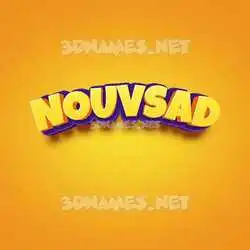 nouvsad in Orange Toon style - 3D name wallpaper